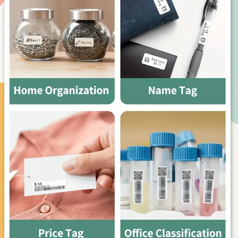 Thermal Labels Paper Adhesive Thermal Labels Stickers Roll Self-adhesive Paper For P15 P12 M1 P50 Mini Portable Printer