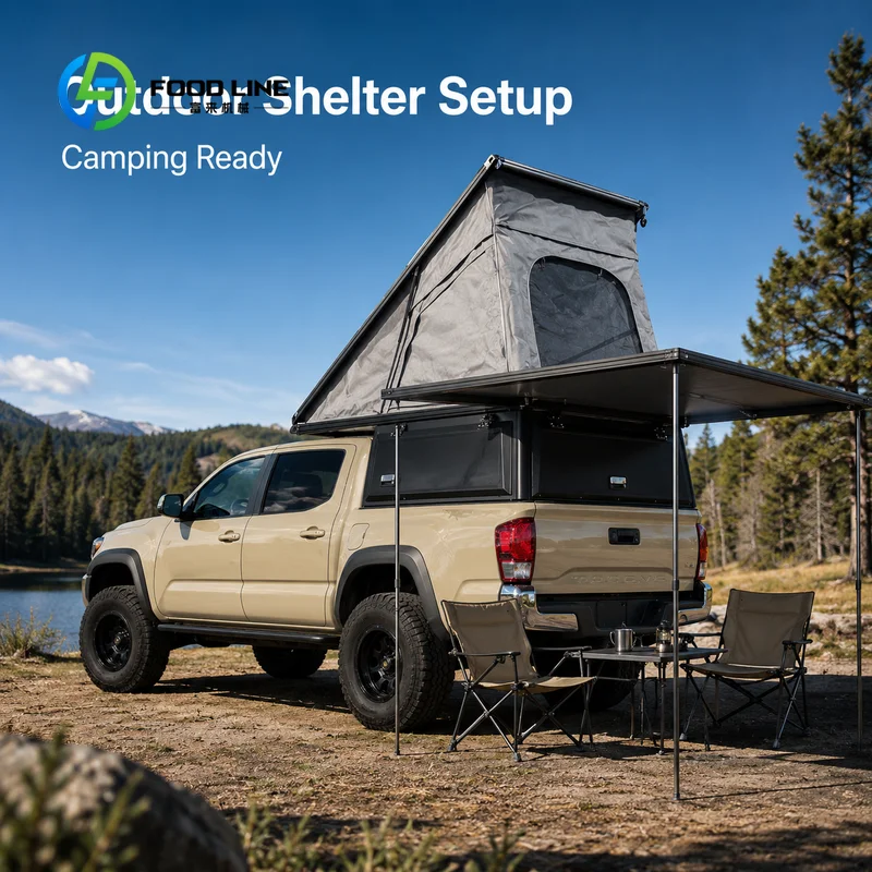 steel hardtop camper topper pickup canopy double‑layer oxford waterproof unit with quick setup for 4x4 all‑season camping users
