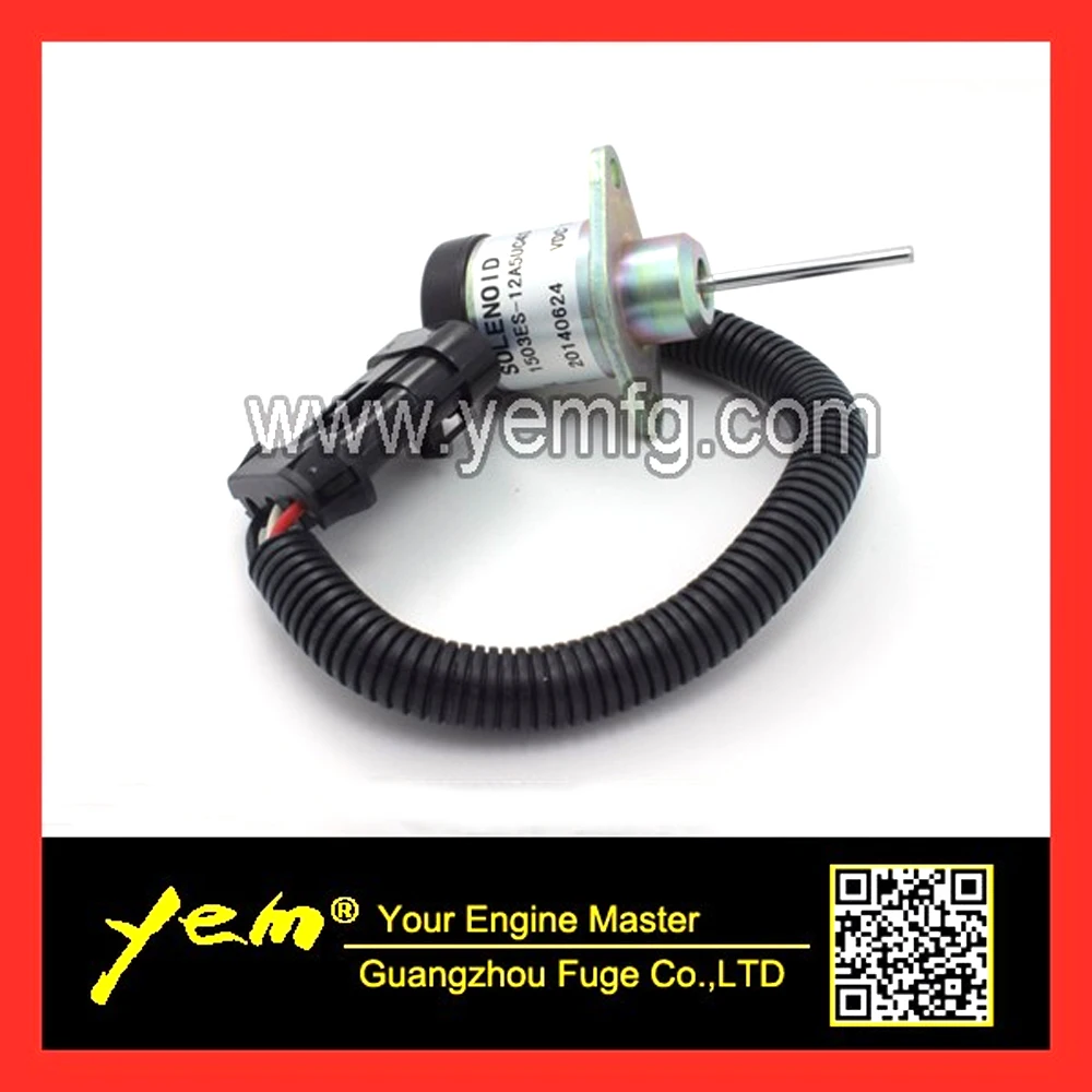 

For Kubota engine parts Shutoff Solenoid 1503ES-12A5UC4S fits for Bobcat S185 skid steer 6691498
