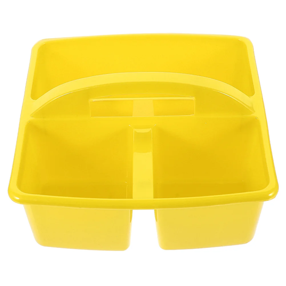 Portable Compartmented Storage Basket Baskets Classroom Organizer Yellow Pe Office