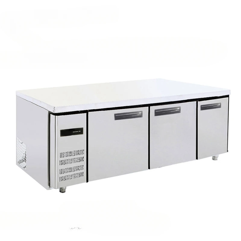 Air-cooled refrigeration workbench 451L stainless steel three-door platform refrigerator horizontal cabinet commercial