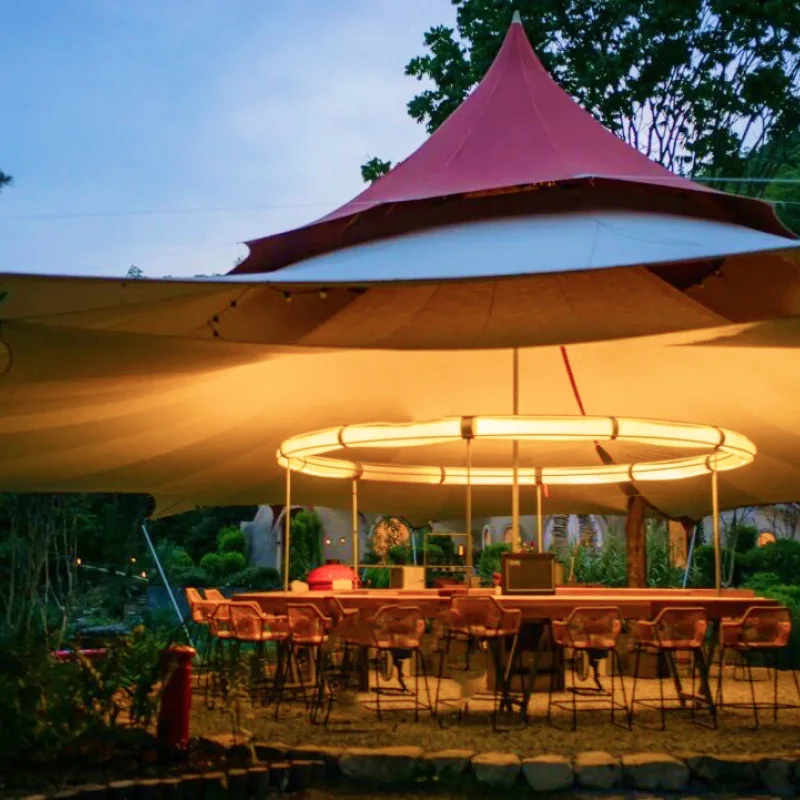 ขนาดใหญ่กลางแจ้ง Double-top Sunshade เต็นท์ Canopy Camping Scenic Area อาคารทีมแผนกต้อนรับจัดเลี้ยงงานแต่งงานร้านอาหารโรงแรม