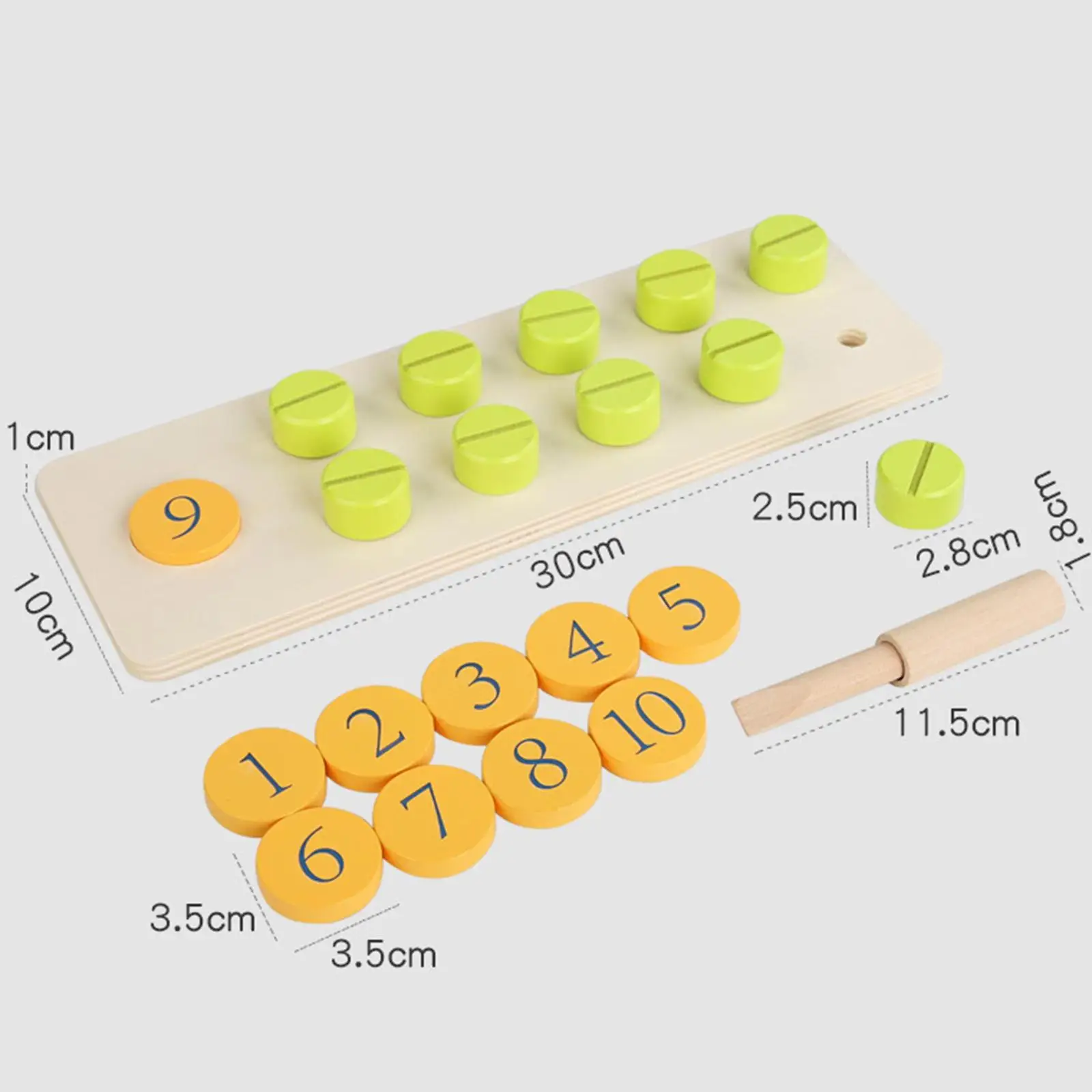 Tavola con pioli matematici per manipolatori matematici a dieci cornici per l'illuminazione delle attività di gioco