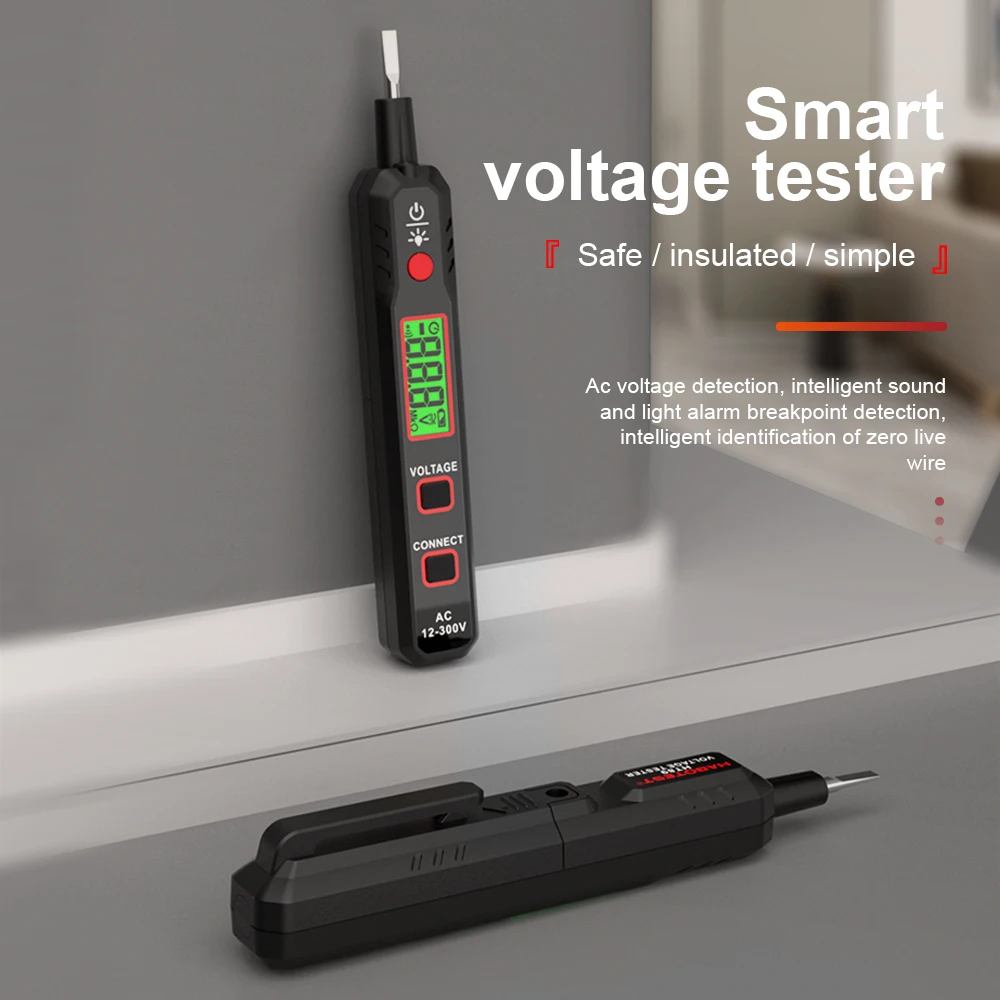 HABOTEST HT89 Non-Contact AC Voltage Tester 12-300V Digital Voltage Detector Electrician Tools Screwdriver Electric Test Pen