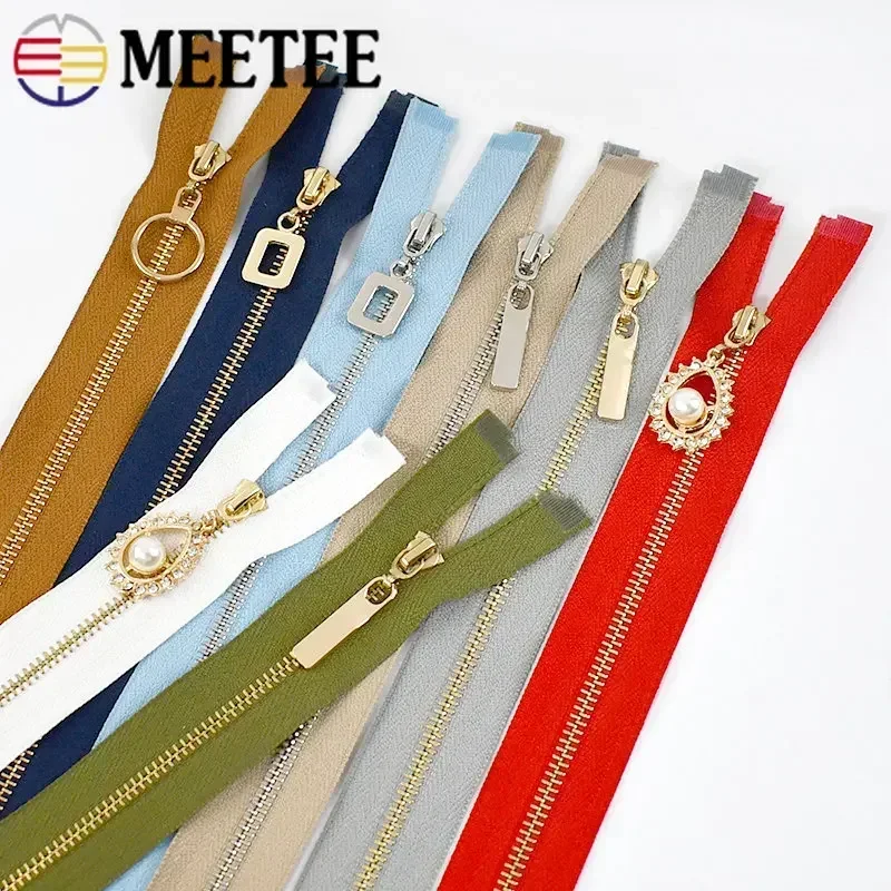 3Pcs 3# Metal Zippers 40/50/60/70cm Open-end Auto Lock Zipper For Bags Pocket Clothing Zip Repair Kit DIY Sewing Accessories