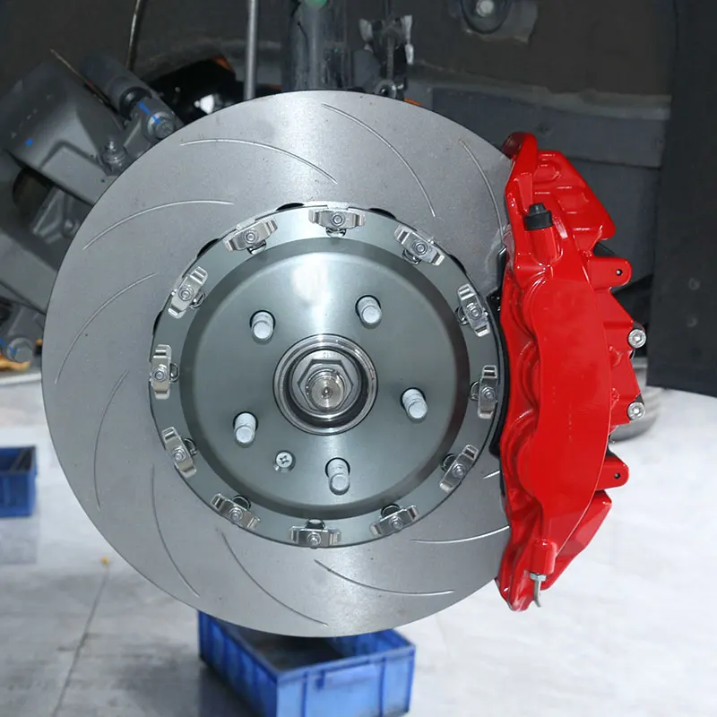 New Racing 6-Pot Front Brake Caliper 8520 Rotor Disc Kit 19 Inch Big Brake Kit for Fit VW Golf 5x112 Wheels