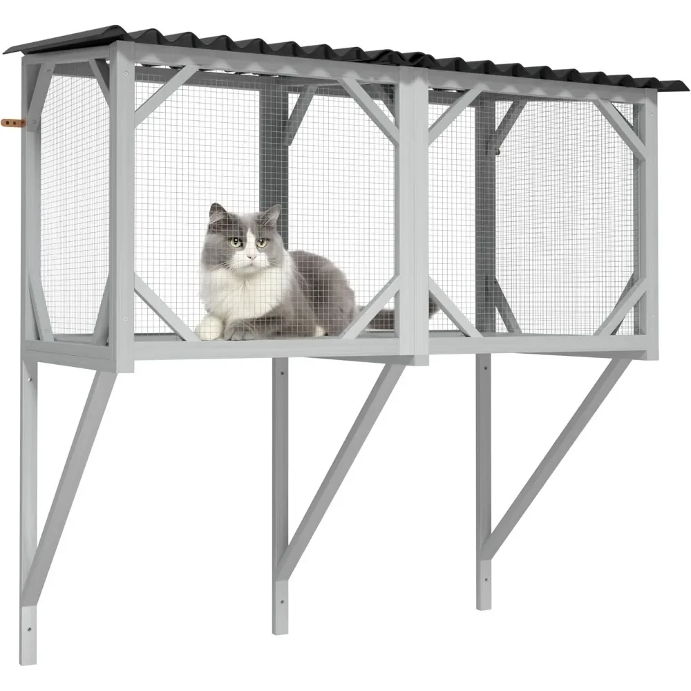 

Cat Window Box, Catio Outdoor Cat Enclosure, Window Perch for Large Indoor for Sunbathing, Napping & Overlooking