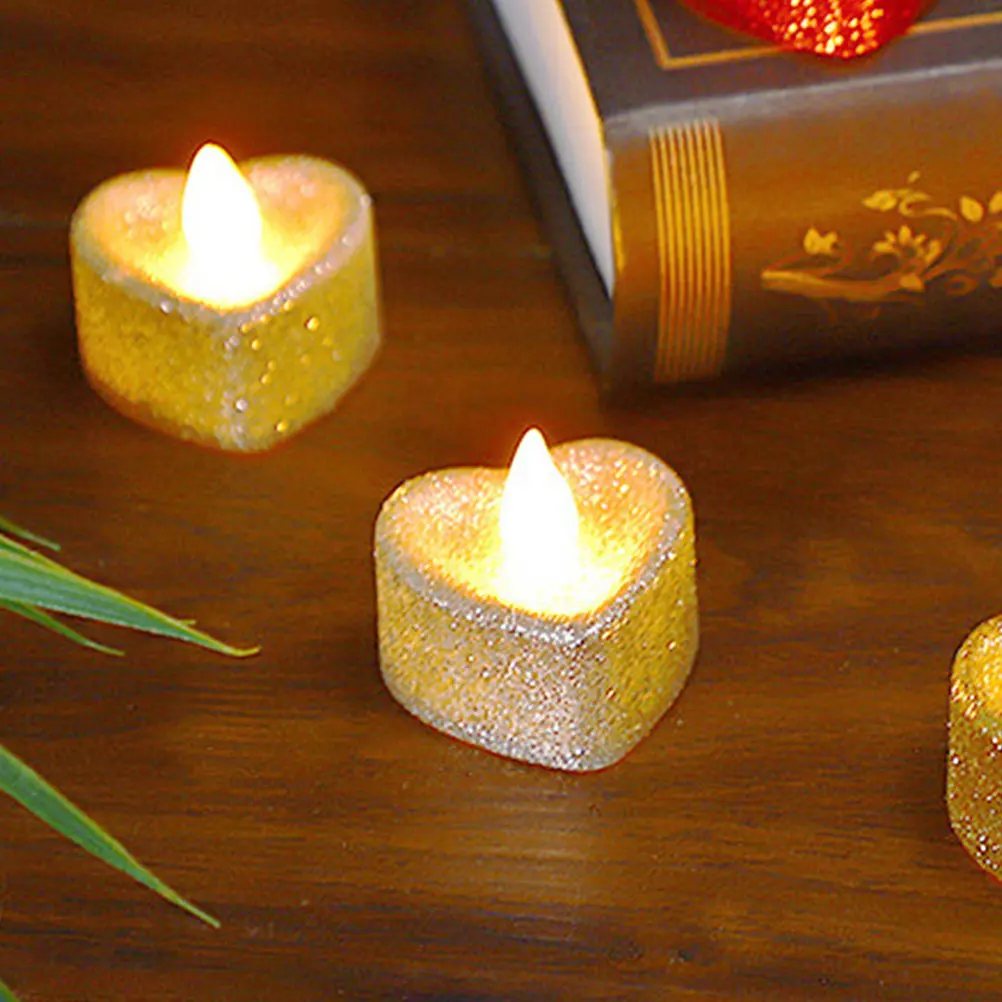 24pcs Led Shaped Flameless Lamp Battery Operated Decorative Electric For Romantic Ambience Small