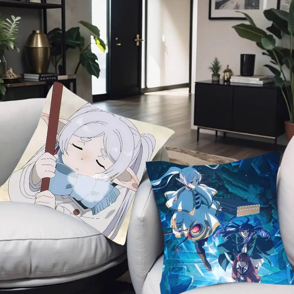 Frieren Anime Beyond Journey's End Cushion Office Cushion Pillowcase Car Cushion Cover45X45CM Lumbar Pillowcase Pillowcover