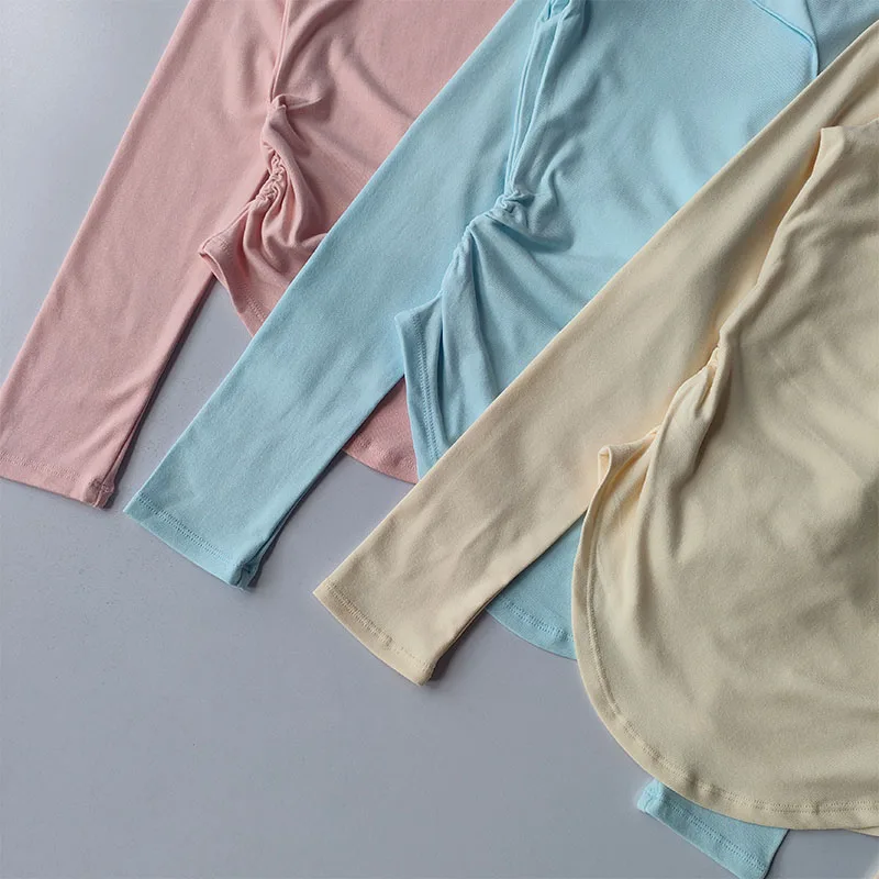 Sport-Top für Damen, Herbst, schmale Passform, kleiner V-Ausschnitt, schnelltrocknend, Yoga-Kleidung, Lauf-, Fitness-, Pilates-Langarmshirt, Oberbekleidung, T-Shirts – Detail 10