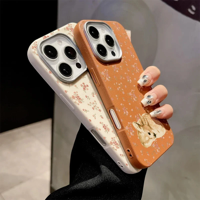 Funda de teléfono a prueba de golpes con diseño floral y ciervo bonito para iPhone 17 Pro Max Air 16E 16 15 14 13 12 11 7 8 Plus XS X XR