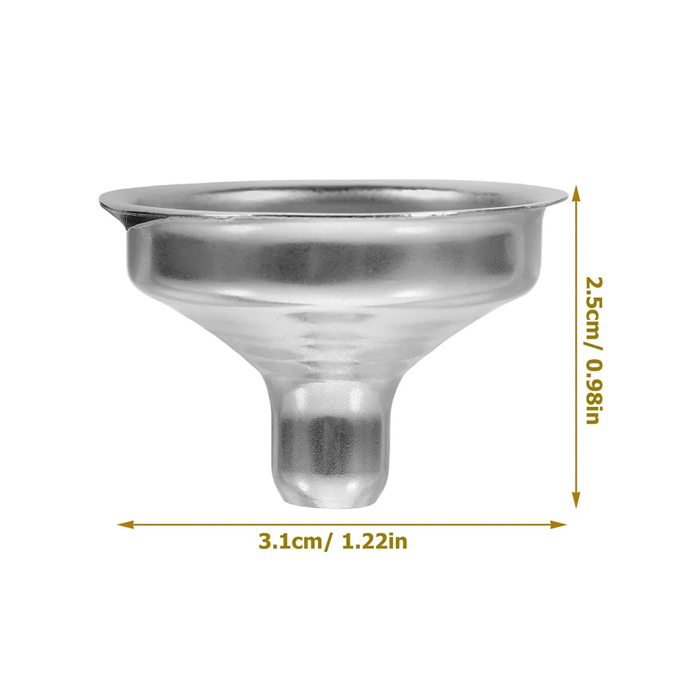 8Pcs Stainless Steel Small Funnel Set with Wide Spout for Perfume, Oil, Liquid Transfer into Bottles