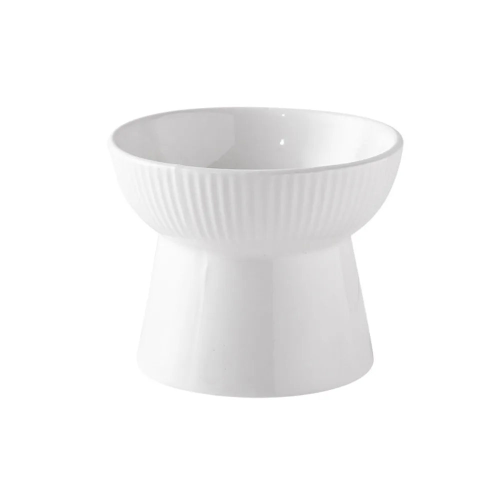 

Керамическая миска для кошек с наклонным/плоским горлышком, креативная миска для домашних животных с высокой ножкой, большая вместительная нескользящая поилка для домашних животных, кормушка для котенка, щенка