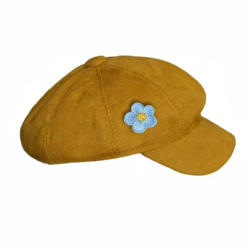 Anime Kpop Demon Hunters Saja Boys Baby Cosplay Cap Yellow Small Blue Flower Unisex Beret Solid Color Headwear Party Accessories