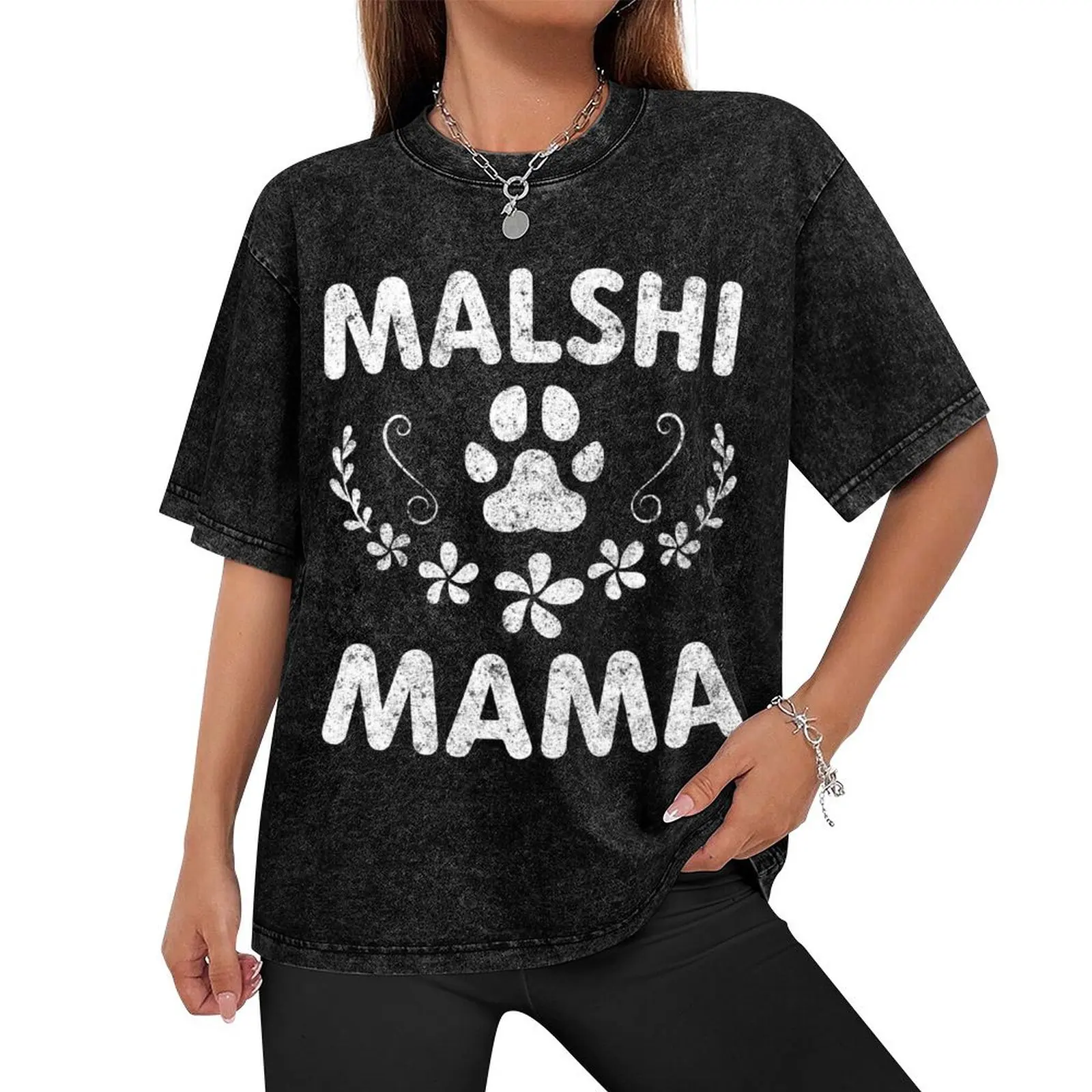 Malshi Mama Shirt Mal-Shi Lover Owner Malt-Tzu Dog Mom T-Shirt oversizeds boys whites Men's cotton t-shirt