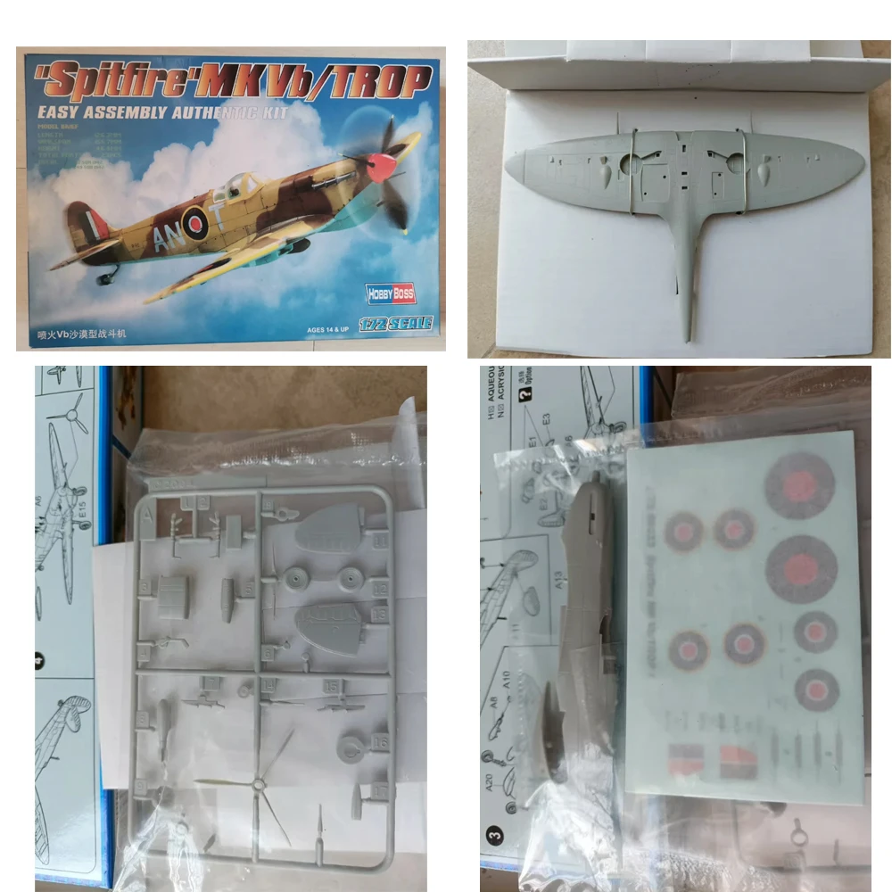 

Hobbyboss 80213 масштаб 1/72 Spitfire Mk Vb Trop RAF модель истребителя Коллекционная игрушка Пластиковая сборка Набор моделей для хобби