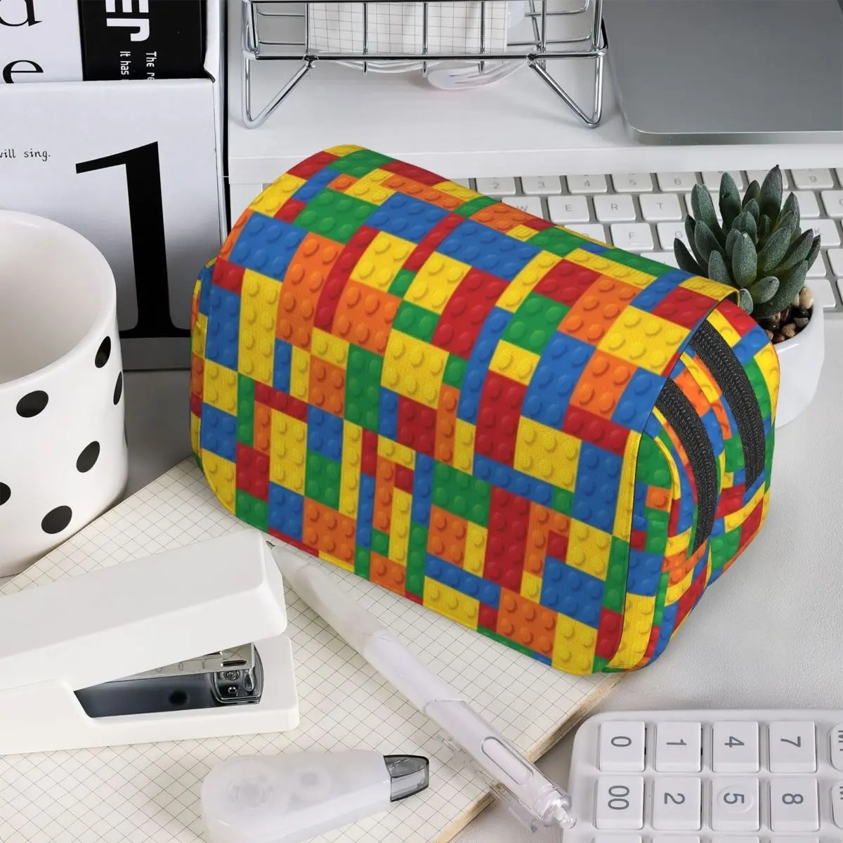 Building Toy Blocks Pencil Case for Boy Girl School Pen Box Pencil Bag Stationery Supplies Pen Holder Bag