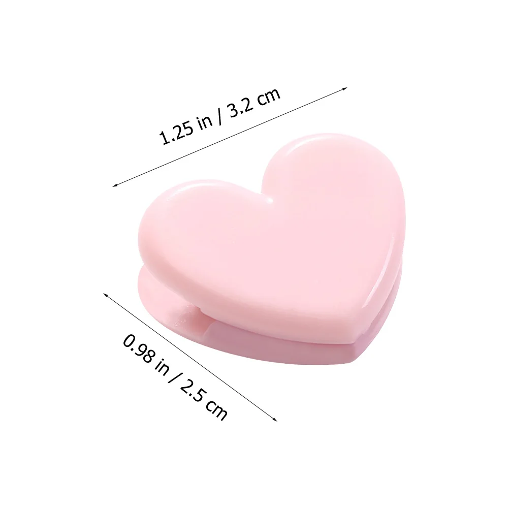 

20pcs Heart Shape Plastic Bag Clamps For Food Storage Snack Sealing Clip Office Home Organization Memo Binder File Clips Photo