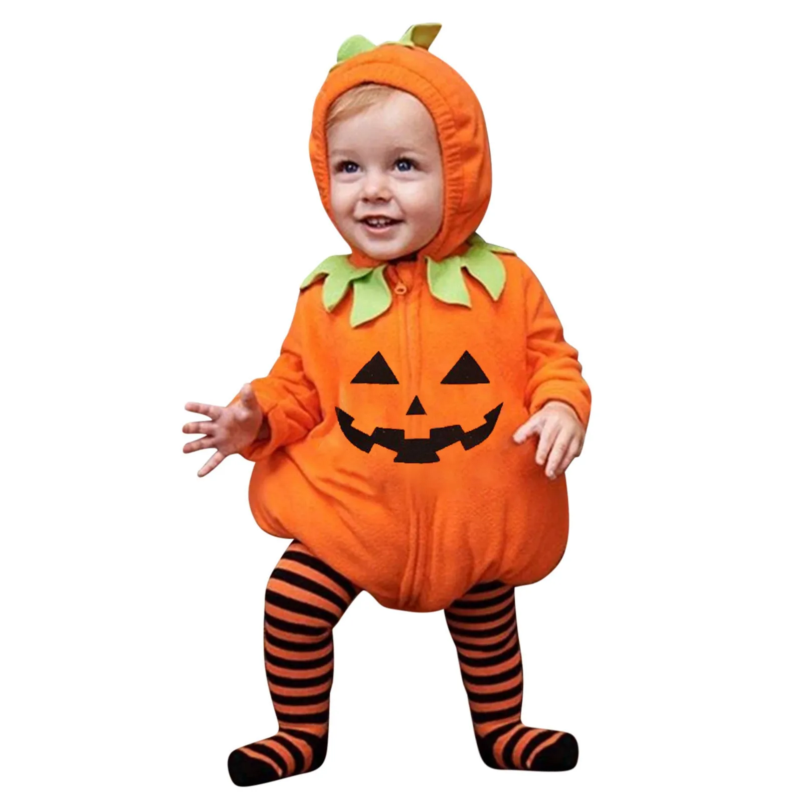 Kids Romper Halloween Romper Shoes Toddler Pumpkin One-Piece Boy Girl Party Costume Baby Halloween Jumpsuit Cosplay Clothing Set