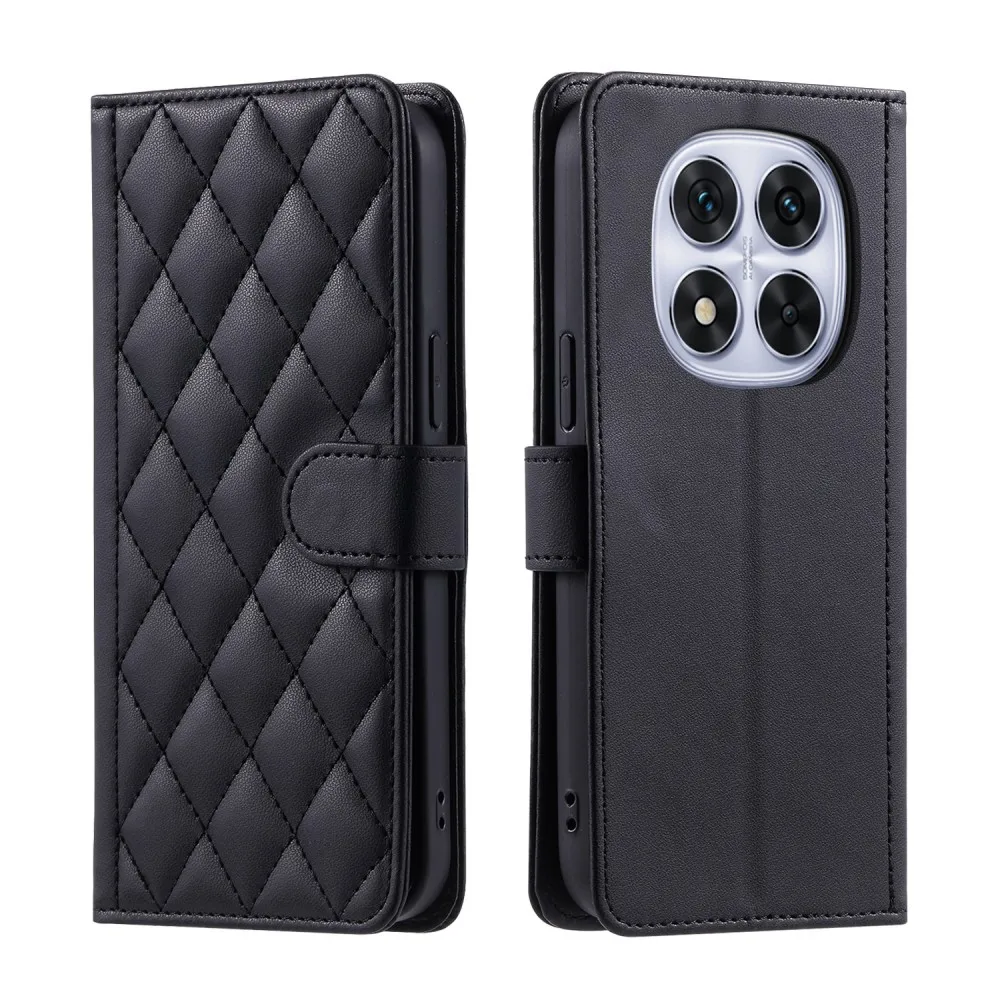 

Flip Leather Grid Phone Case For XiaoMi RedMi Note 13 14 Pro Plus + 4G 5G Card Slot Protective Shell Shockproof Back Cover