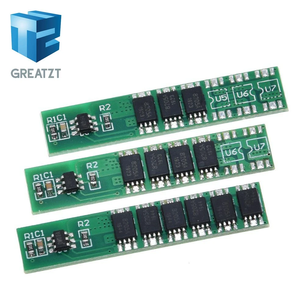 GREATZT 1S 7.5A 10A 15A 3.7V Li-ion 3 4 6MOS BMS PCM Battery Protection Board PCM for 18650 Lithium Lion Battery