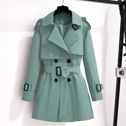 Trench Coat Women's mid length British style slimming down new 2026 Spring Autumn Cotton padded thickened coat for women Parka