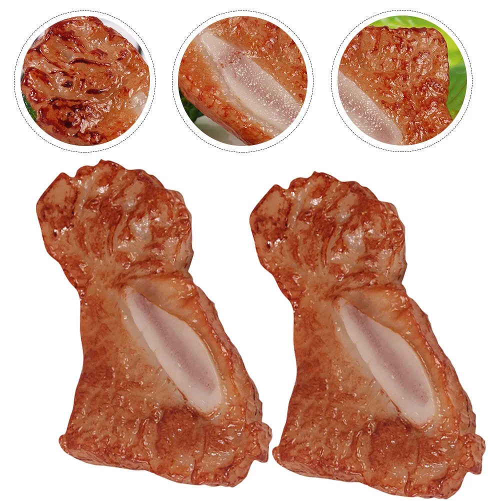

2Pcs Simulation Cowboy Ribs Shape Soft Display Relaxation Decoration Gift for Home Office Bedroom Kids Adults Ribs Shape Model