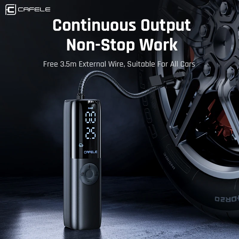 CAFELE Car Tire Air Pump Inflator Wireless Electric Air Compressor Car Motorcycle Portable Digital Tire Calibrator LED Display