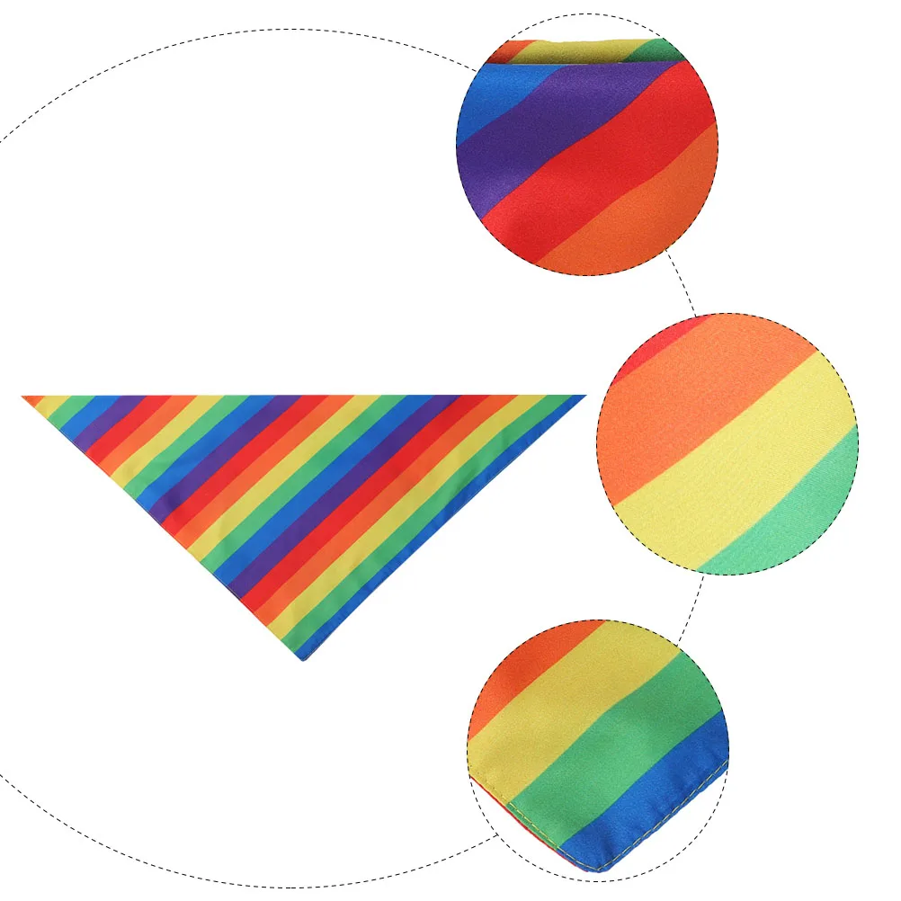 

1Pcs Rainbow Pattern Pet Bib Stylish Decorative Kerchief Dog Cat Comfortable Wearable Daily Life Accessory Rainbow Pattern Bib
