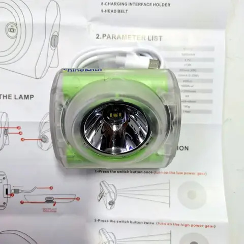 방수 방폭 채굴 램프, 작업자 헤드라이트, 야외 탐험 동굴 램프, 60 시간 지구력 18650, Ip68