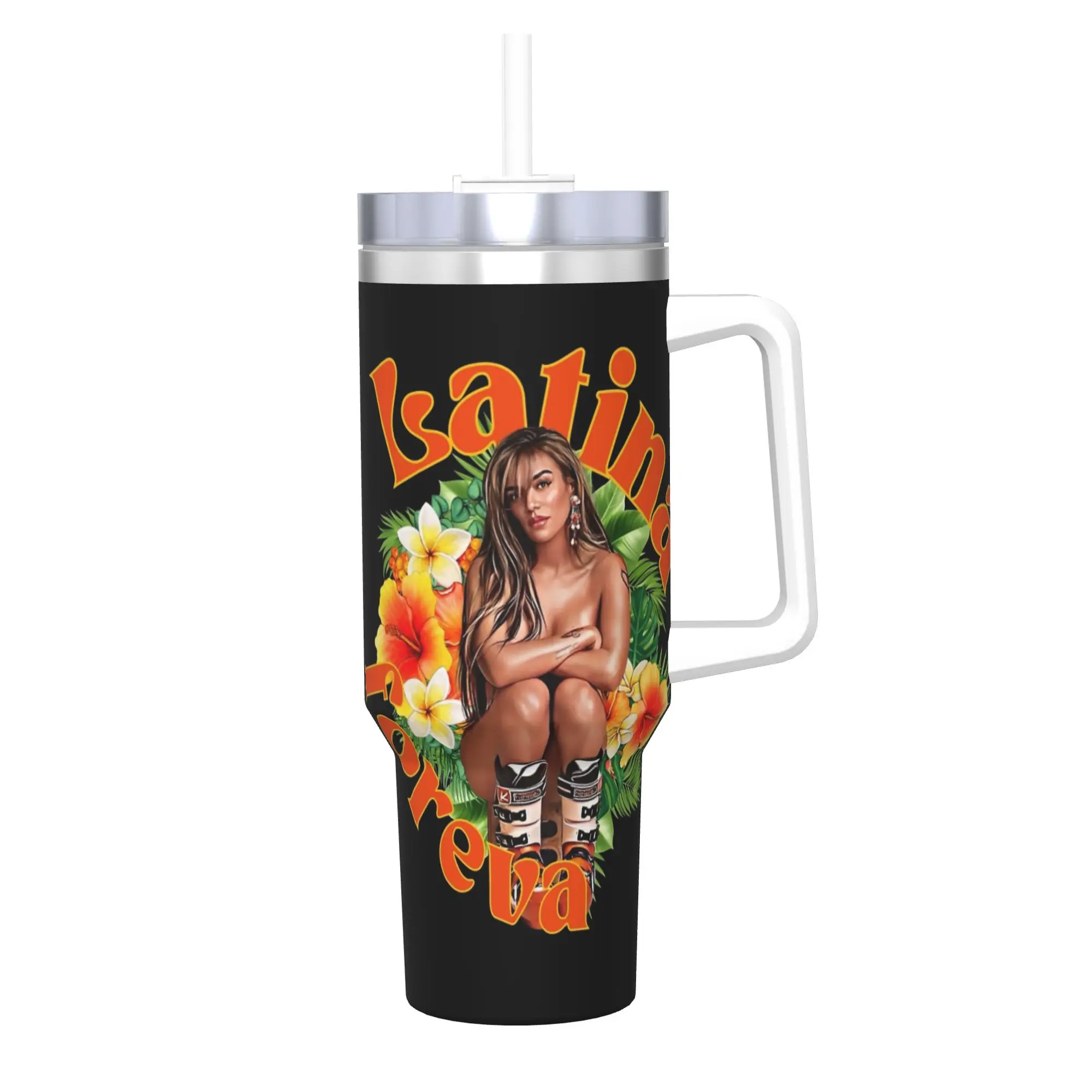Stainless Steel Tumbler Latina Forever  Bichota Season Thermal Cups Karol G Leakproof Hot Drinks Mugs Cup Camping Water Bottle