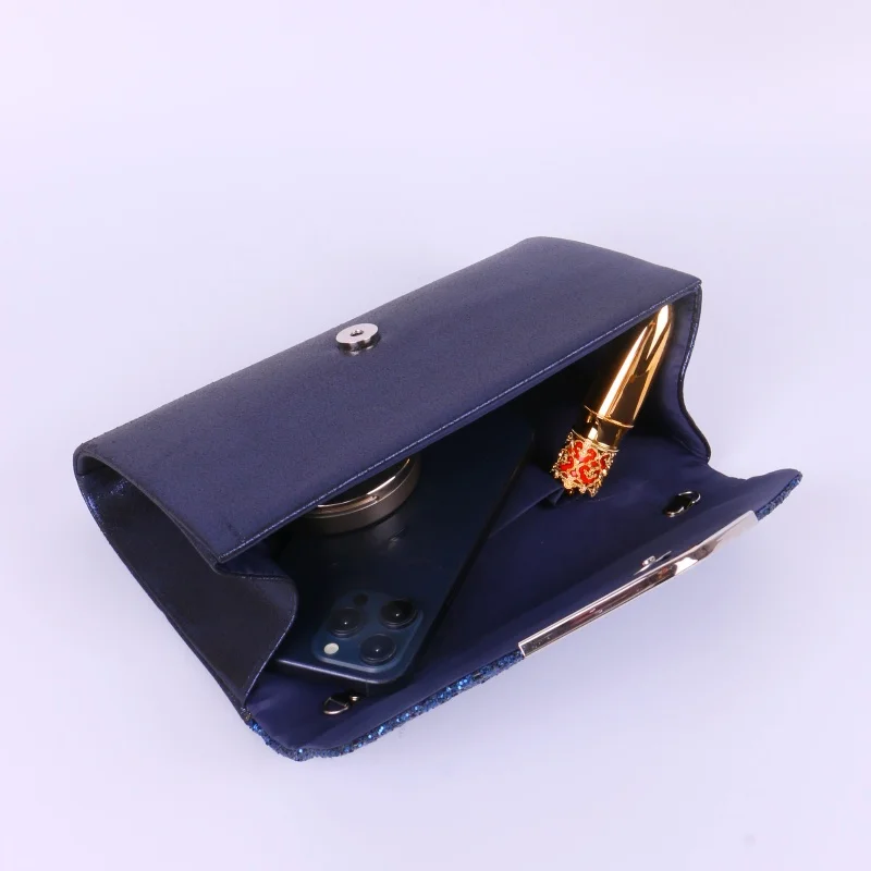 Glittering gold, shiny, elegant and stylish envelope clutch, party wedding handbag for female banquet bag