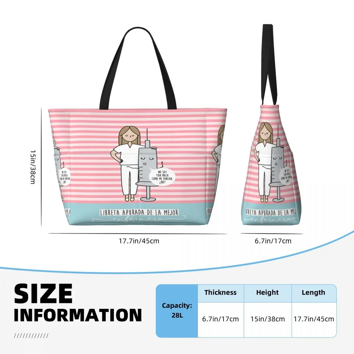 Custom Enfermera En Apuros Doctor Nurse Medical Travel Tote Bag Women Large Capacity Grocery Shoulder Shopper Bags