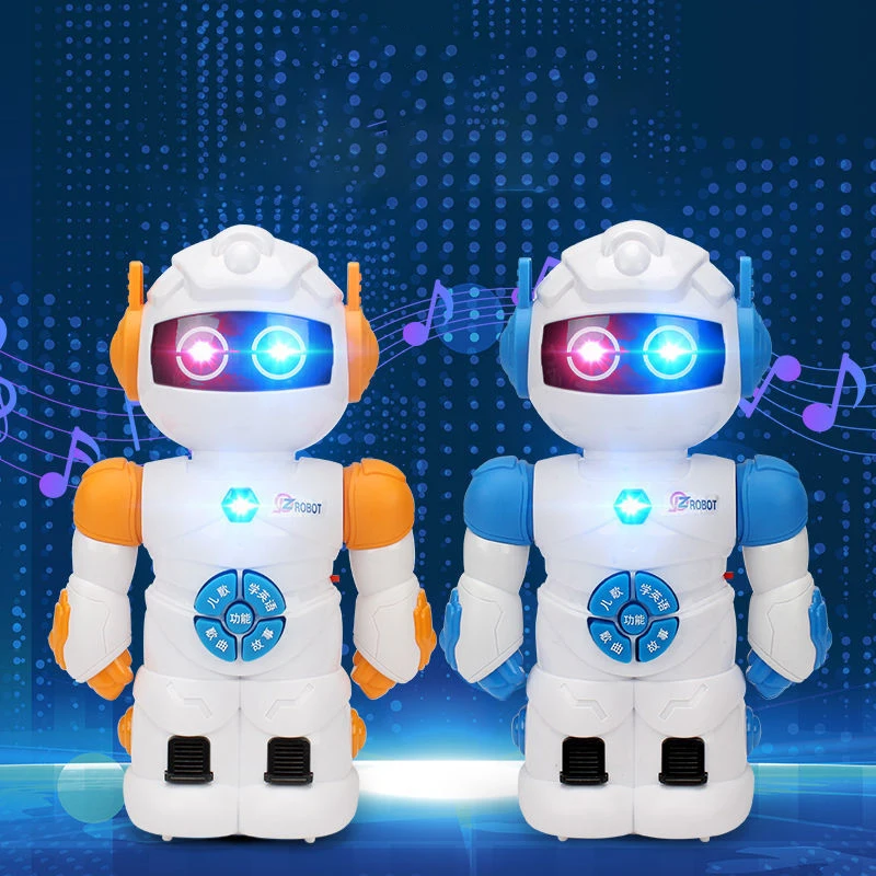 Children's Puzzle Robot Toys Creative Cute Light Music Story Machine Walking Funny Kids Early Learning Toy Holiday Birthday Gift