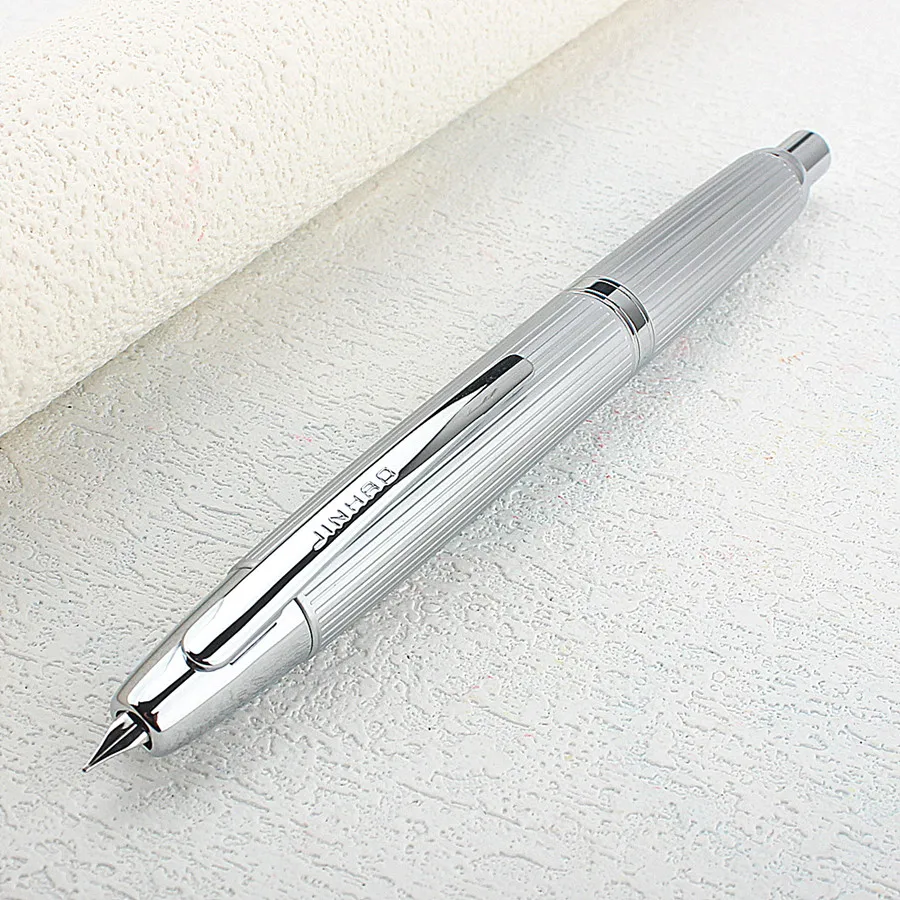 

New JinHao 10 Fountain Pen Press Matte Black F/EF Nib Stationery Office School Supplies Gift Ink Pens