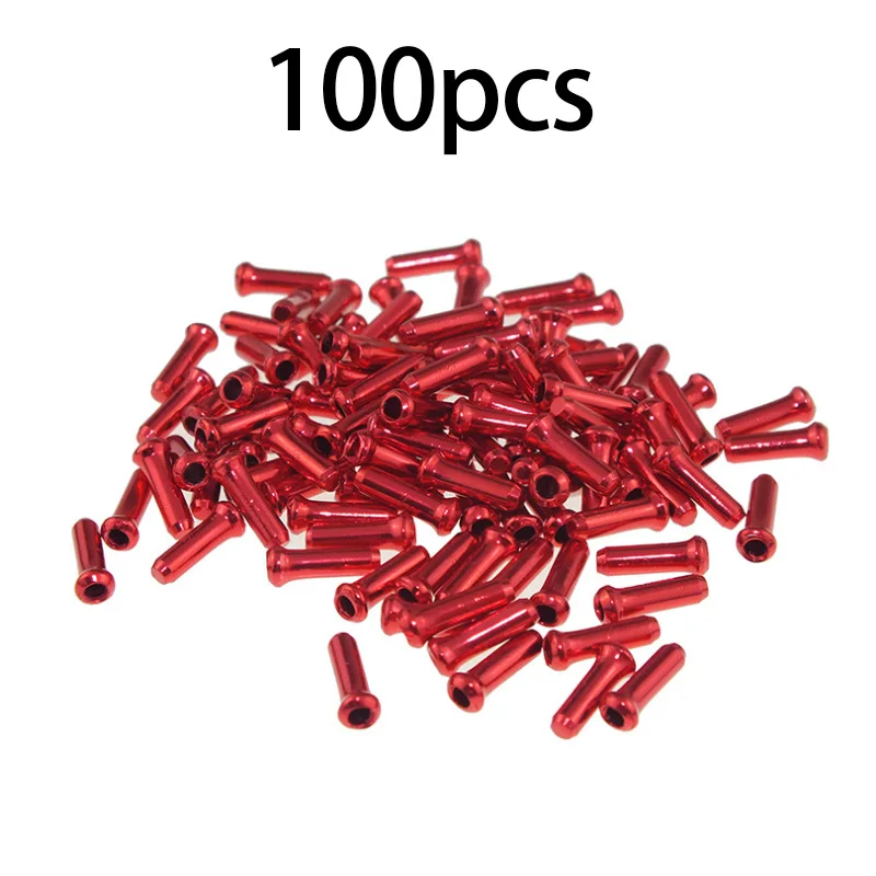 100PCS Bike Shift Brems Kabel End Kappen MTB Rennrad Shift Bremse Innen Kabel End Kappe Aluminium Legierung End Kappe schaltwerk Draht Tipps