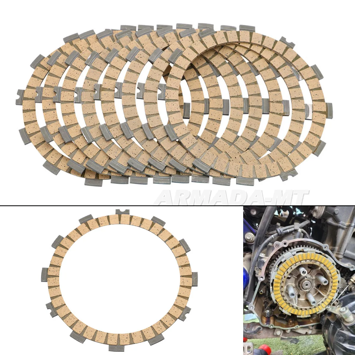 For KAWASAKI ZX6R ZX-6R NINJA ZX636 ZX 6R 636 2005-2014 2013 2012 2011 2010 Motorcycle Engine Clutch Friction Plates Disc Set