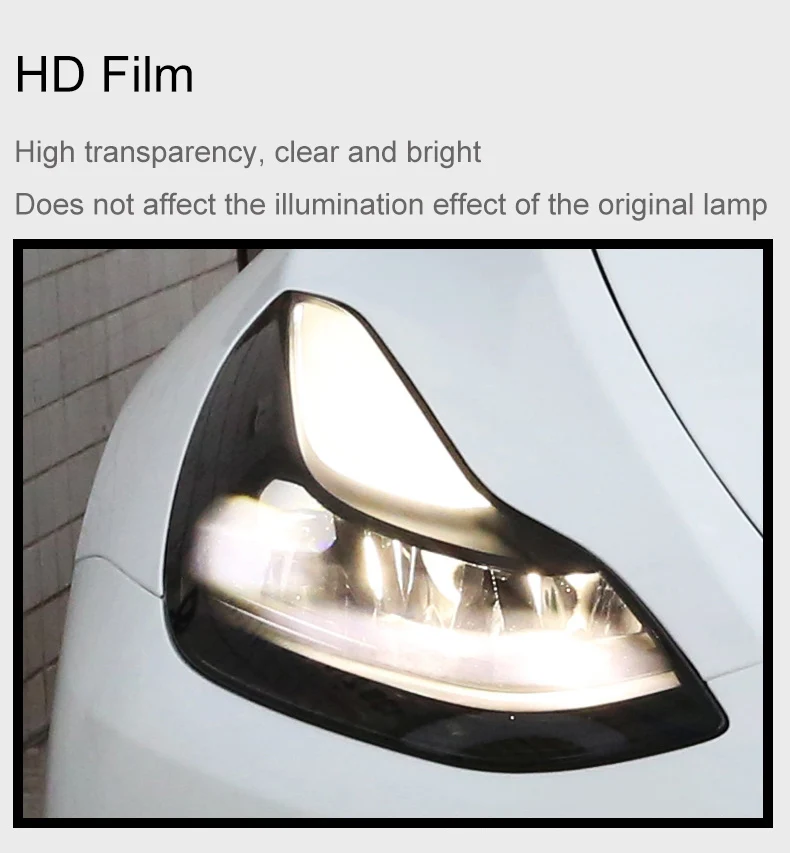 For Tesla Model 3 Y S X TPU Blackened Headlight Taillight Foglight Protective Film Headlight Tail Lamp Color Changing Films