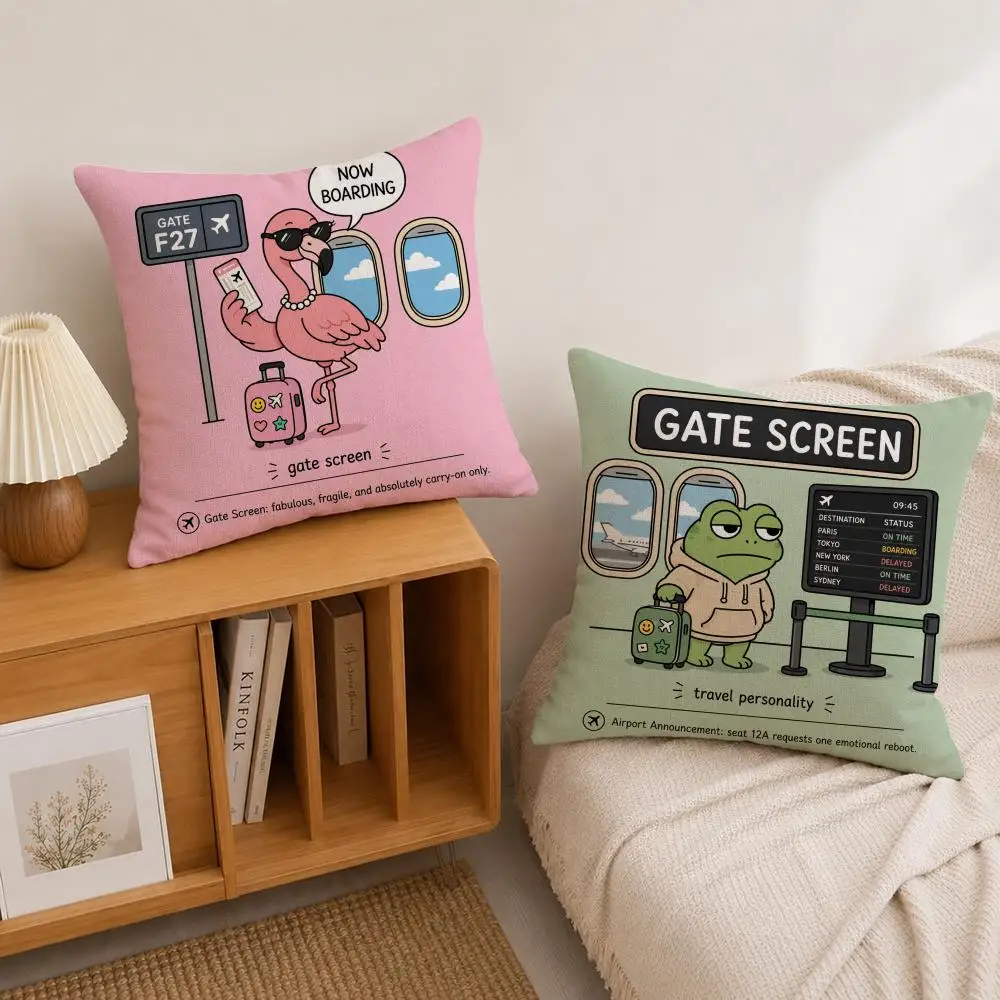 taste girl grip trend Cushion Cover Natural Linen Pillowcase Set, All-in-One Decor for Sofa, Bedroom & Chair