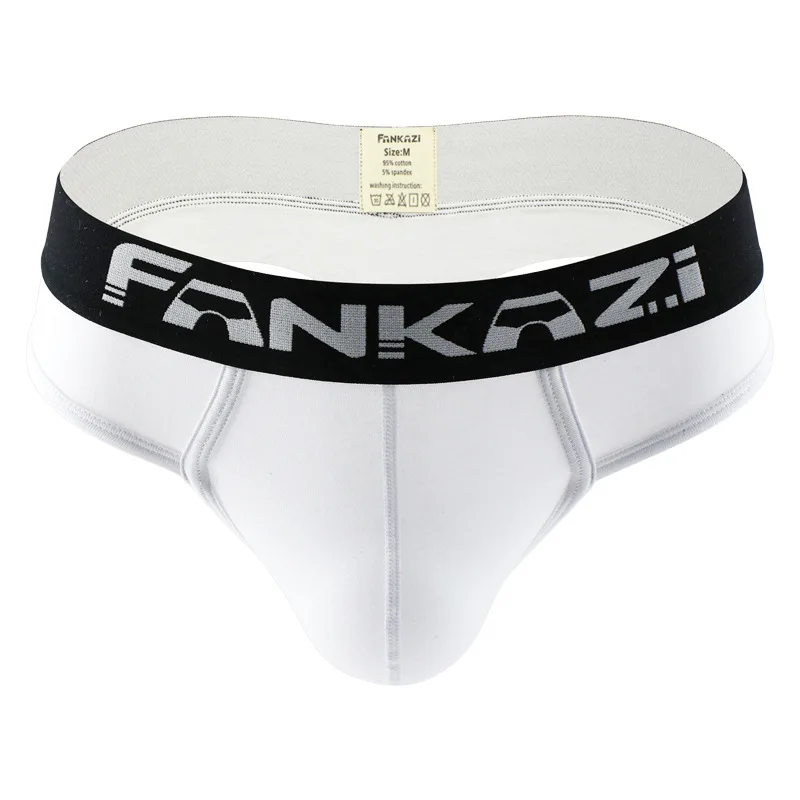 Men's Sexy Brief Youth Low-rise U Convex Pouch Underwear Cotton Breathable Comfortable Sweat Absorption Student Sports Underpant