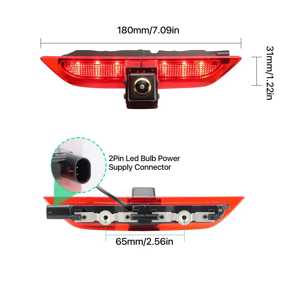 GreenYi ضوء الفرامل عكس الكاميرا لشركة فولكس فاجن العلبة 2020-2024 كاليفورنيا V5 صندوق التخييم Furgon Estate SBA SBB SBJ MPV 2021/01-2024/12