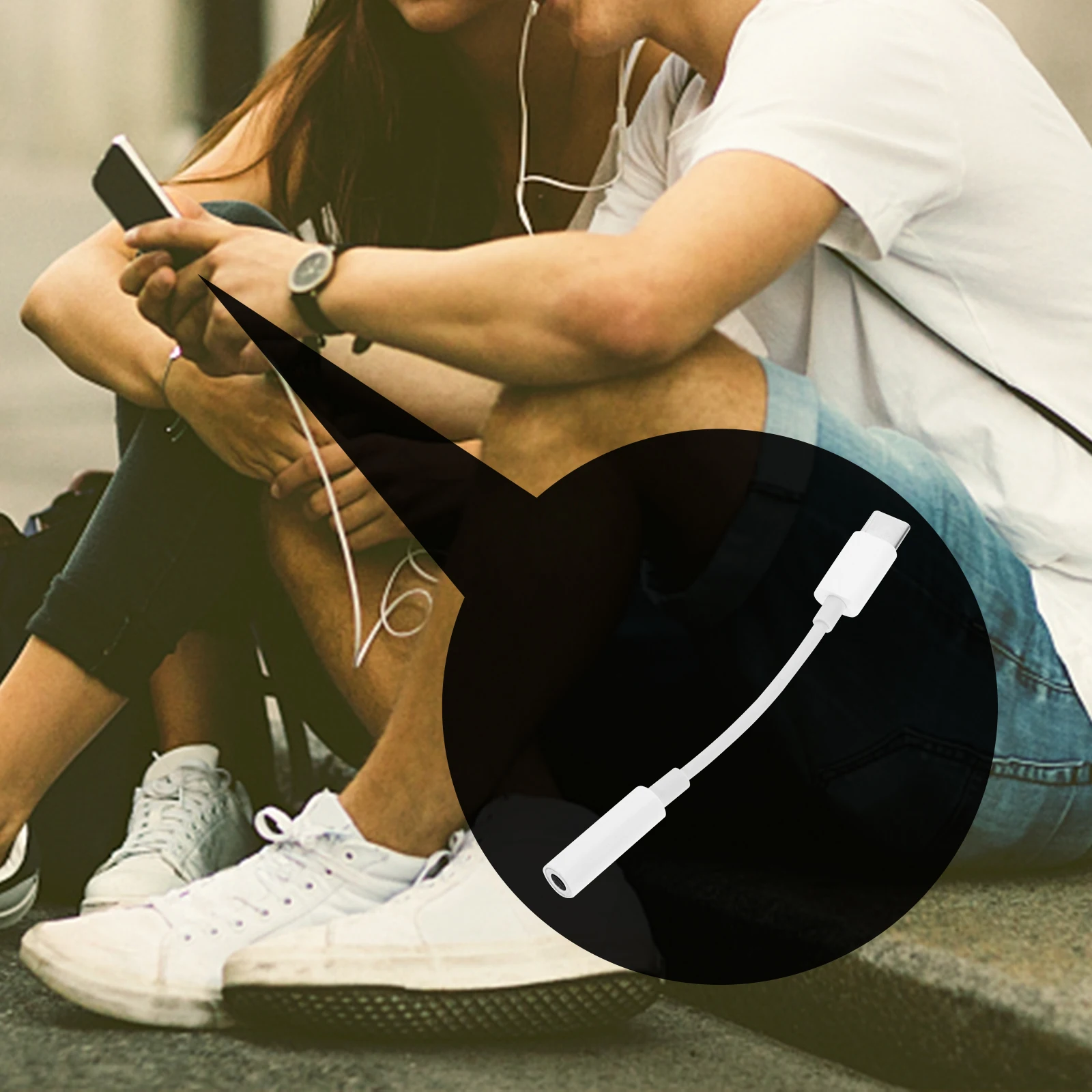 

Type C Earphone Type C Adapter 3.5mm Headphone Adapter AUX Audio Cable Earphone Converter for Smartphone Black Gaming Call