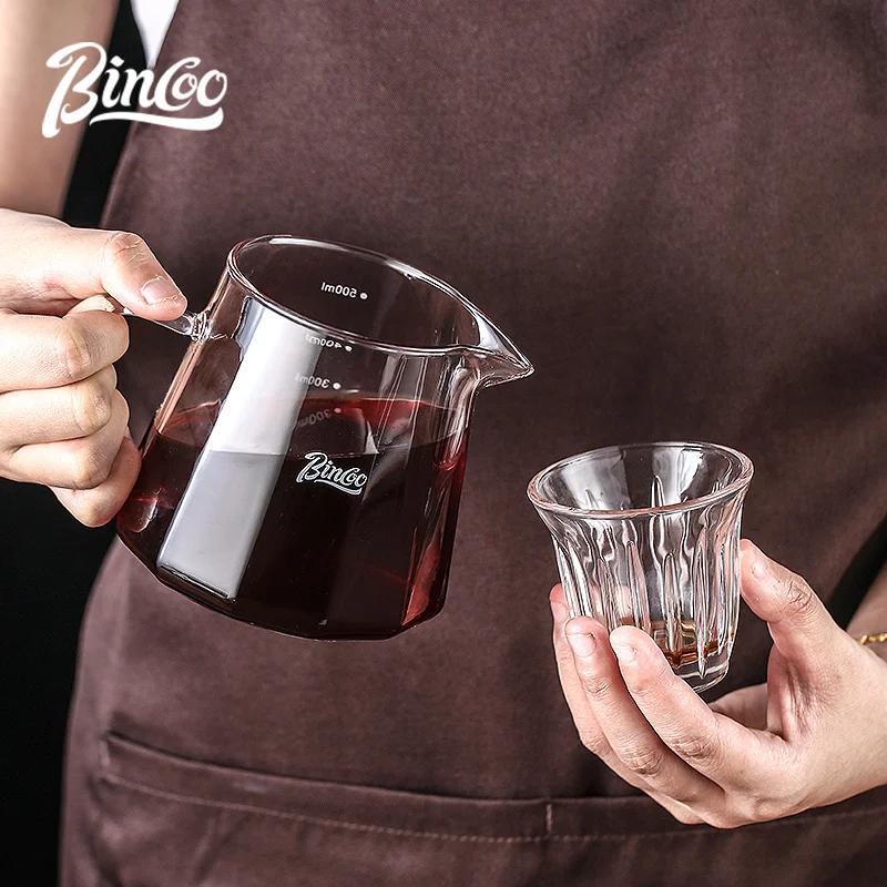 Bincoo 500ml 700ml Coffee Servers Maker Glass Coffee Sharing Pot for Drip Manual Pour over Coffee Pot for Home/Office/Café