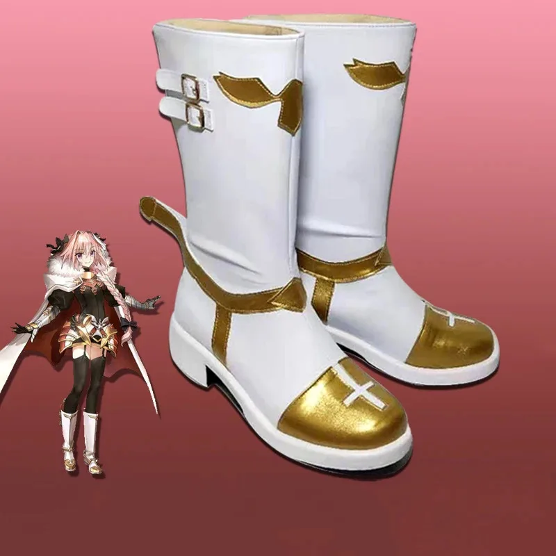 

NewNew Fate Grand Order Rider Astolfo Cosplay Shoes PU Leather Anime Cosplay Boots Halloween Party Costumes Props Accessories202