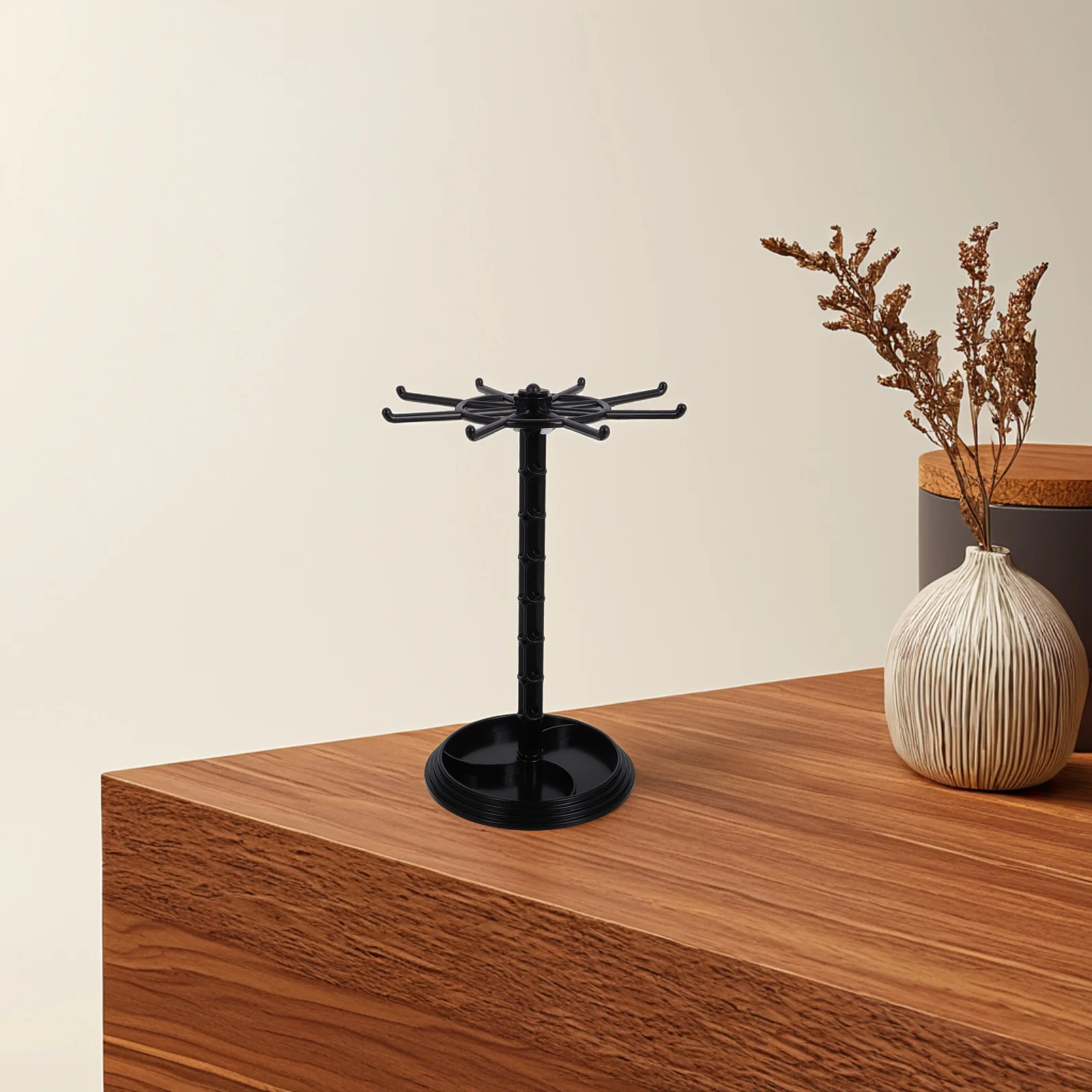 

Efficient Desktop Keychain Holder Display for Small Accessories Rotating Jewelry Stand Organizer Storage Rack Display