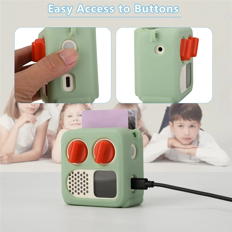 Casing Silikon ABKI-TXESIGN untuk Yoto Mini (Edisi 2024) dengan Tali Bahu Dapat Disesuaikan Hijau