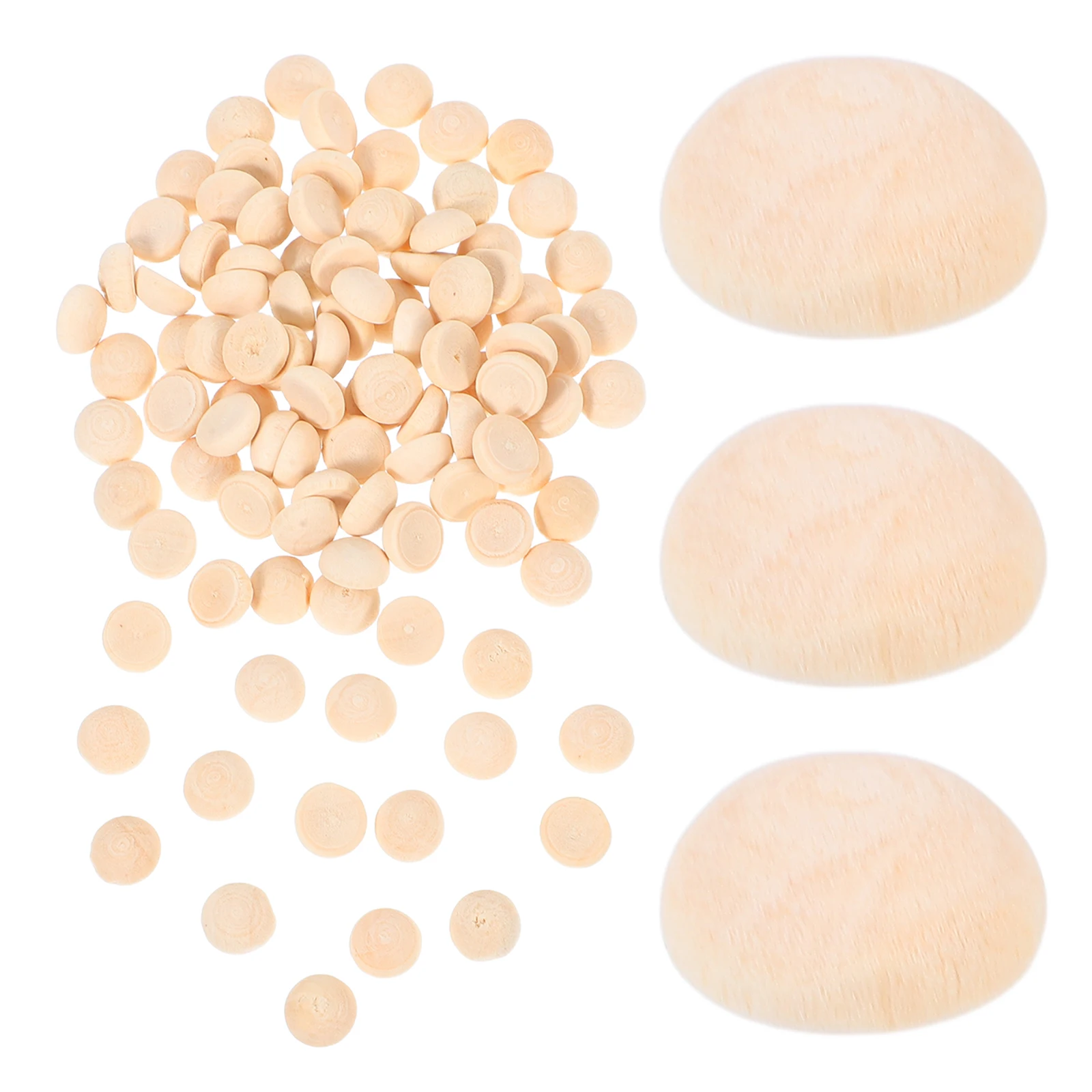

100 Pcs Wooden Beads Balls Half Craft DIY Decorations Natural Wood For Bracelets Necklace Garlands Crafts Sewing Accessories