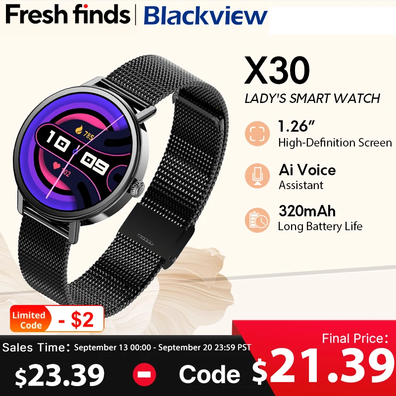 【World premiere】Blackview X30 Smartwatch Lady's smartwatch 1.26