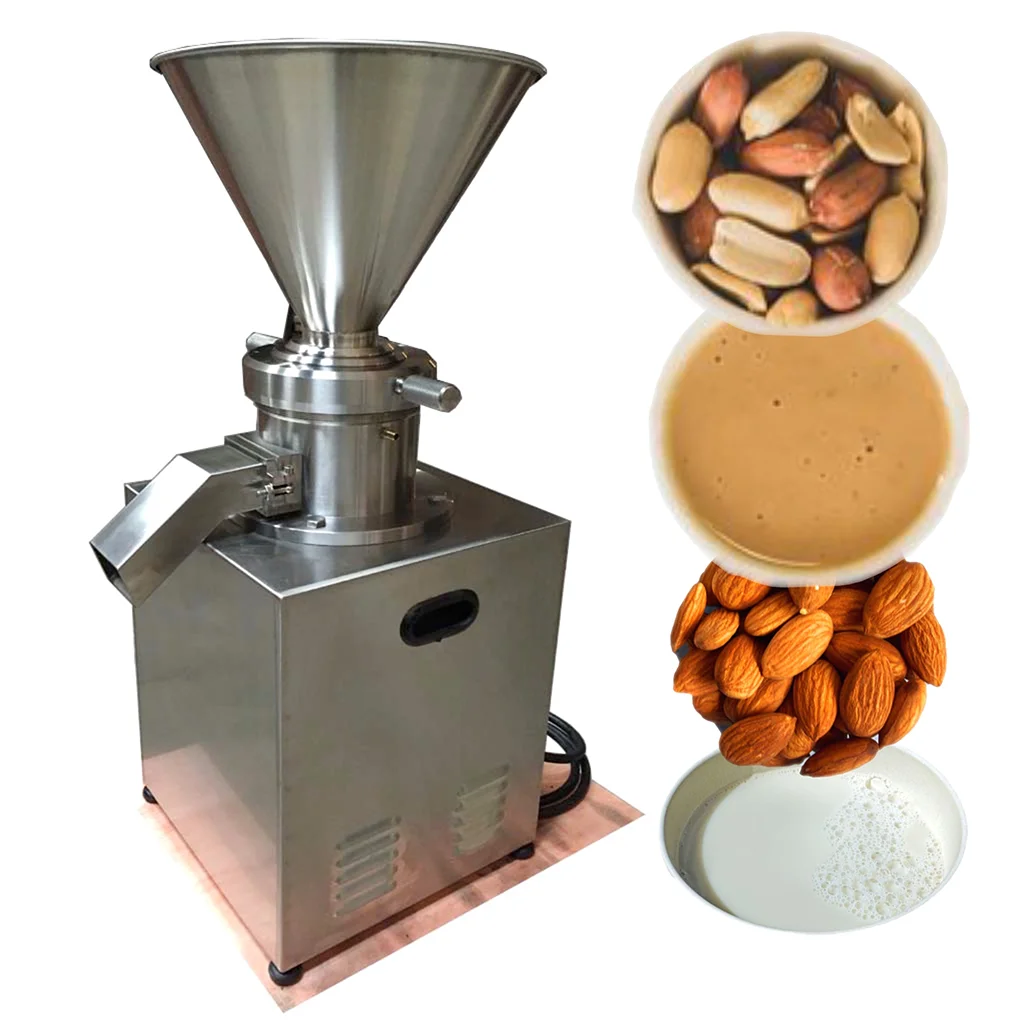 

200 кг/час, 220 В/380 В, 4 кВт, мельница для миндального масла кешью, соуса чили, машина для производства фруктового варенья HJ-MJC-80