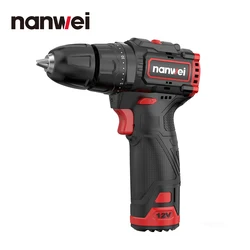 Nanwei Rechargeable Multifunctional Brushless Electric Hand Impact Drill 12V Mini Household Charging Tool Lithium Battery